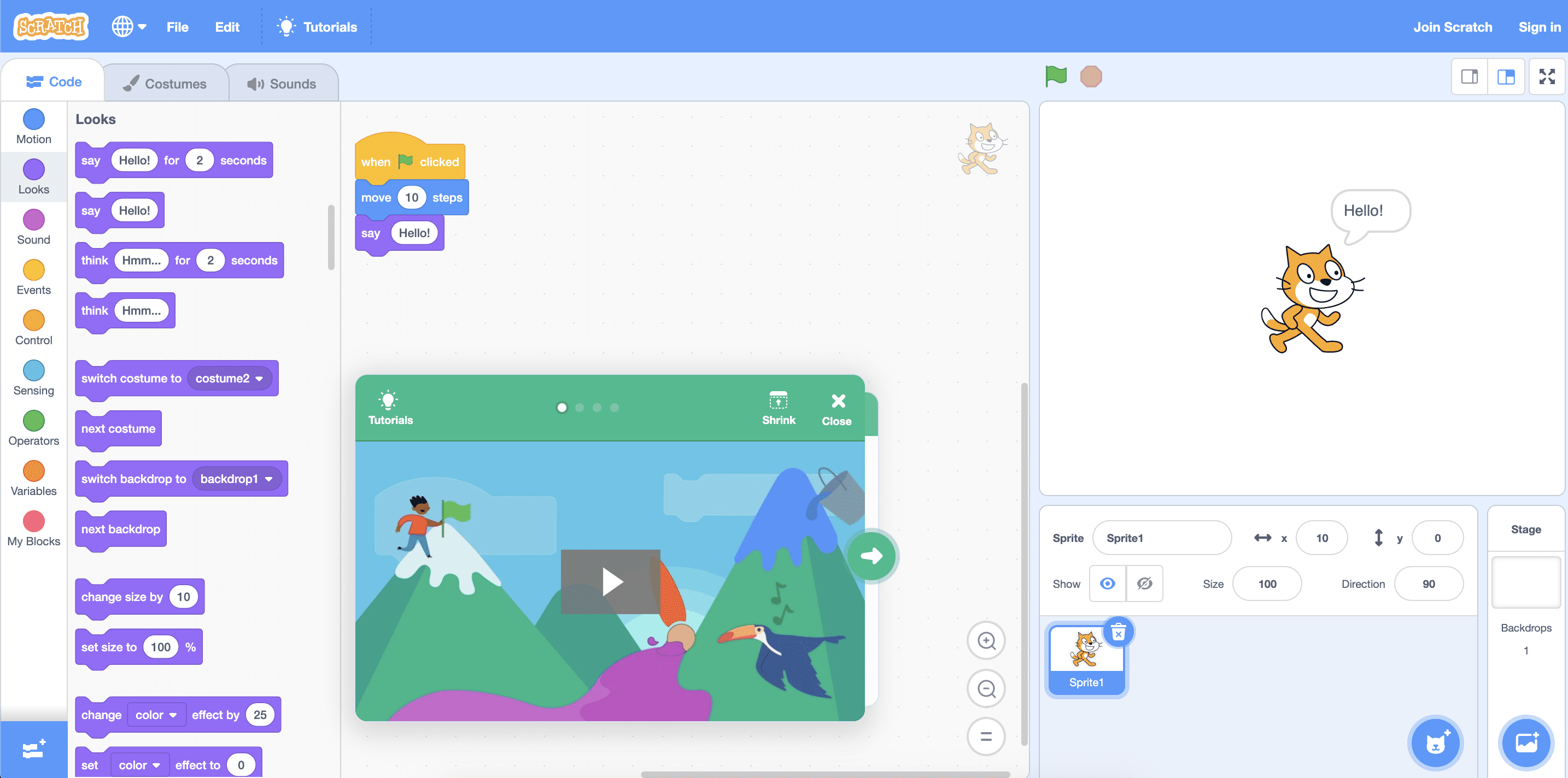 Visual Scripting mit Scratch Website